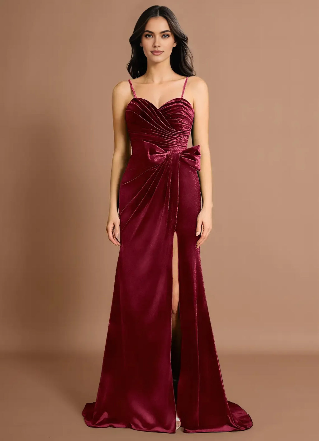 Graceful Stylish Refined Beautiful Elegant Emerald Green Velvet Mermaid Sleeveless Evening Dress
