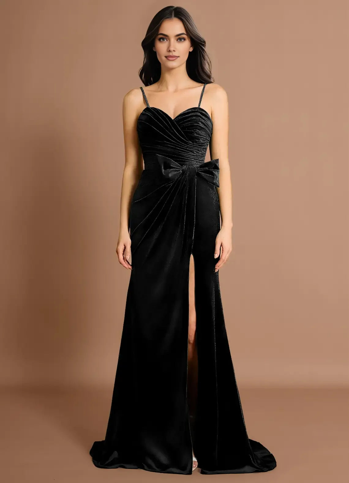 Graceful Stylish Refined Beautiful Elegant Emerald Green Velvet Mermaid Sleeveless Evening Dress