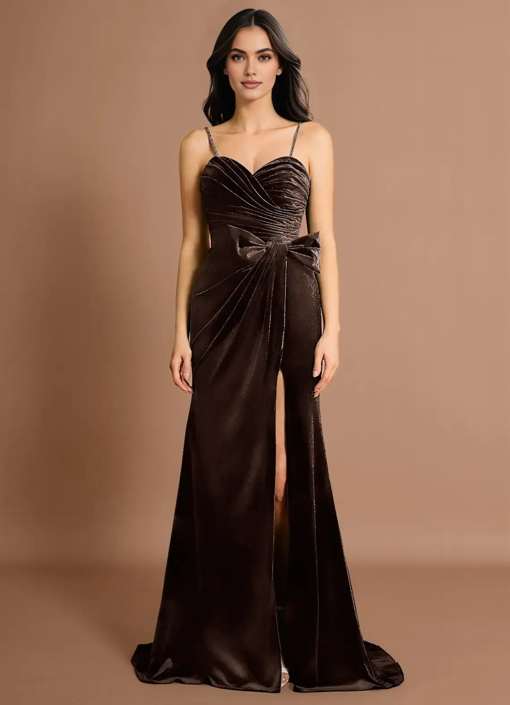 Graceful Stylish Refined Beautiful Elegant Emerald Green Velvet Mermaid Sleeveless Evening Dress
