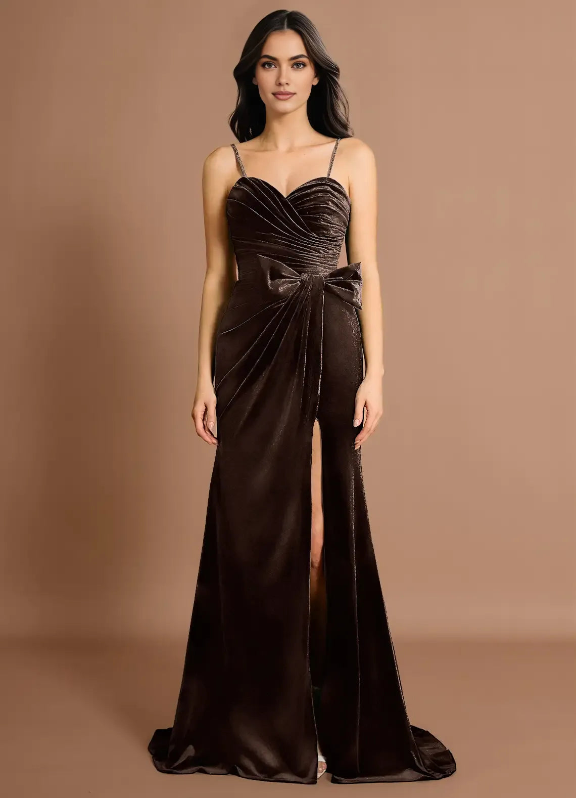 Graceful Stylish Refined Beautiful Elegant Emerald Green Velvet Mermaid Sleeveless Evening Dress