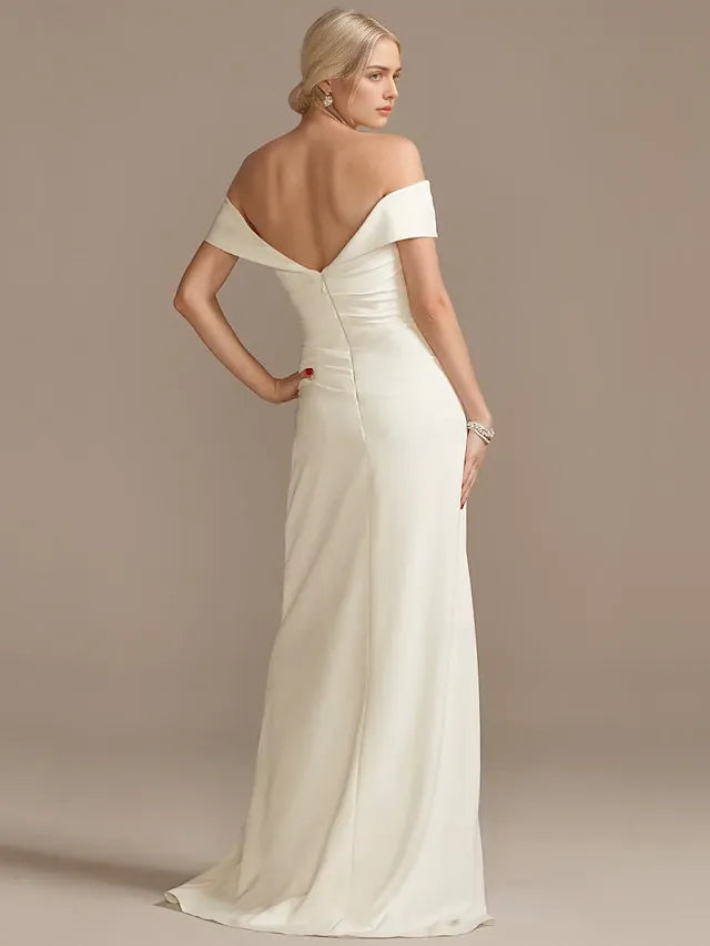 Elegant Red A-Line Sweetheart Cap-Sleeve Classic-Back Floor-Length Wedding Dress