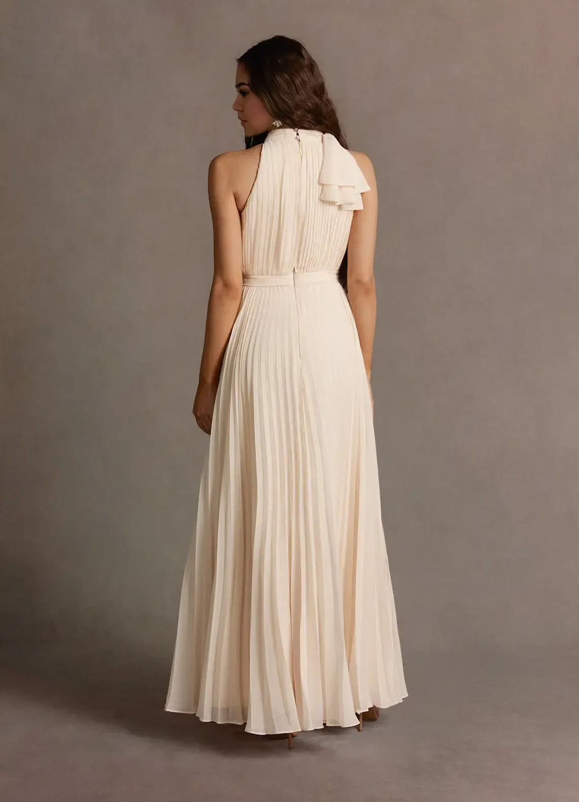 Special Occasion Sophisticated Graceful Elegant Blue Chiffon A-Line Halter Sleeveless Prom Dress