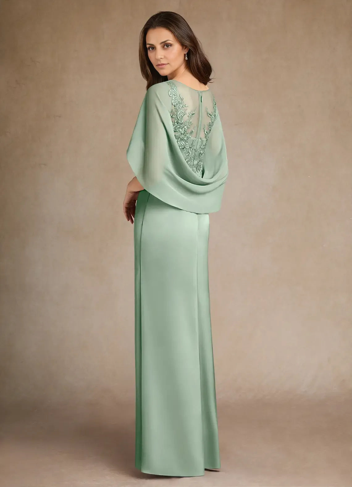 Special Occasion Sophisticated Graceful Elegant Lace A-Line Pleated Mother of the Bride Dress