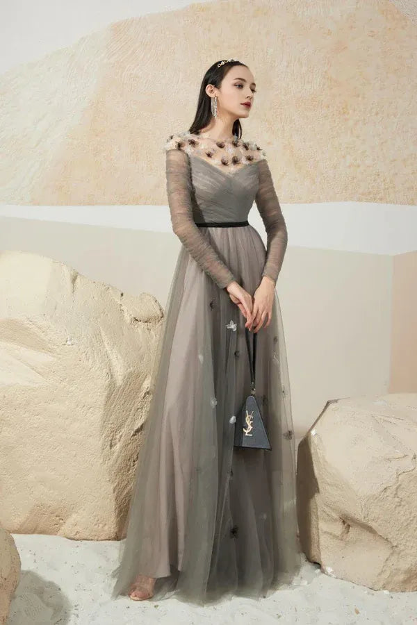 Refined Beautiful Timeless Special Occasion Sophisticated Elegant Red Tulle A-Line Prom Dress
