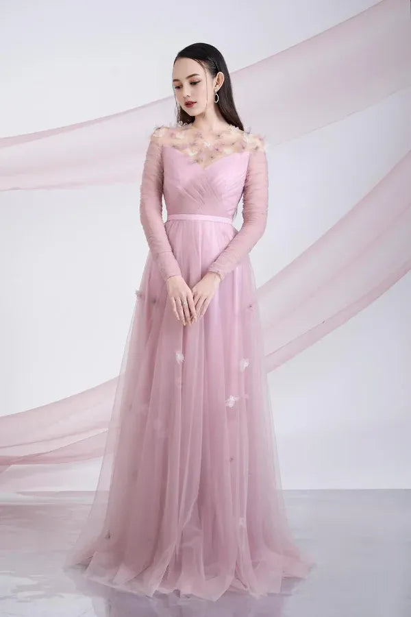 Refined Beautiful Timeless Special Occasion Sophisticated Elegant Red Tulle A-Line Prom Dress