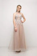Special Occasion Sophisticated Graceful Stylish Refined Elegant Tulle Sleeveless Long Prom Dress
