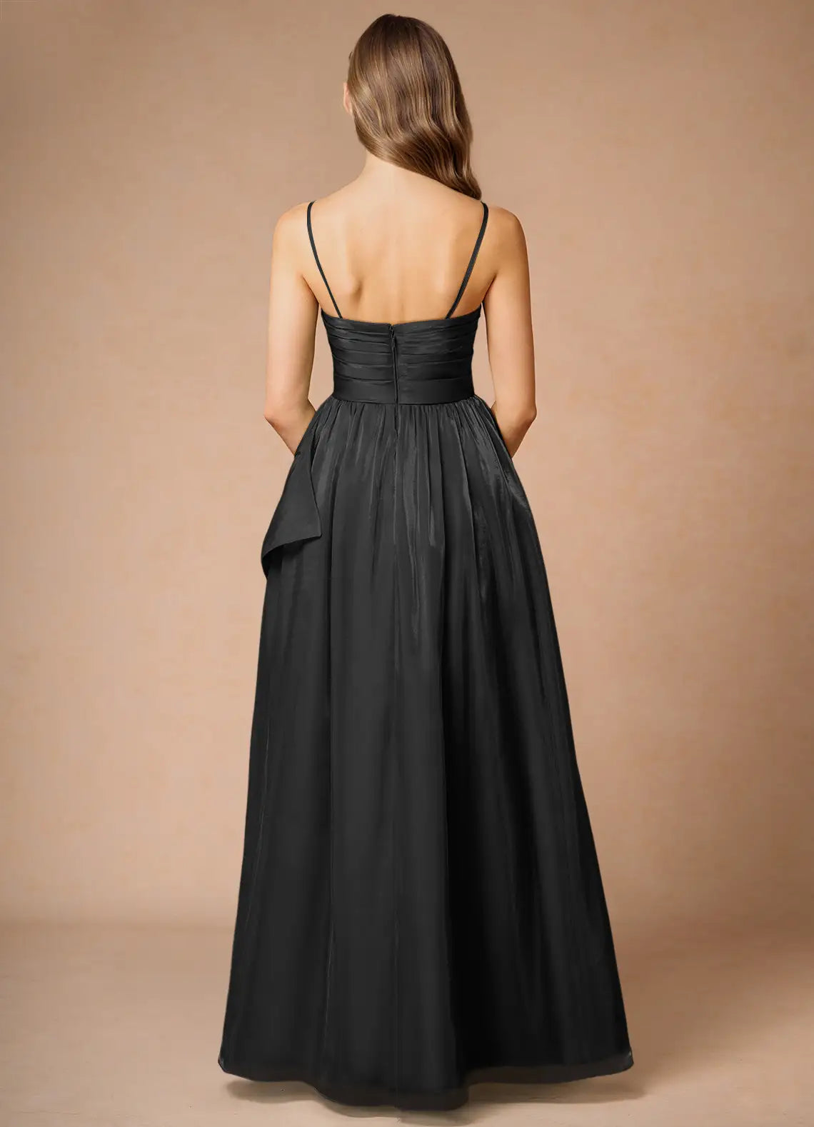 Special Occasion Sophisticated Graceful Stylish Elegant Black Satin A-Line Strapless Sleeveless Prom Dress