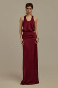 Beautiful Timeless Special Occasion Sophisticated Elegant Satin Scoop Neck Sleeveless Prom Dress