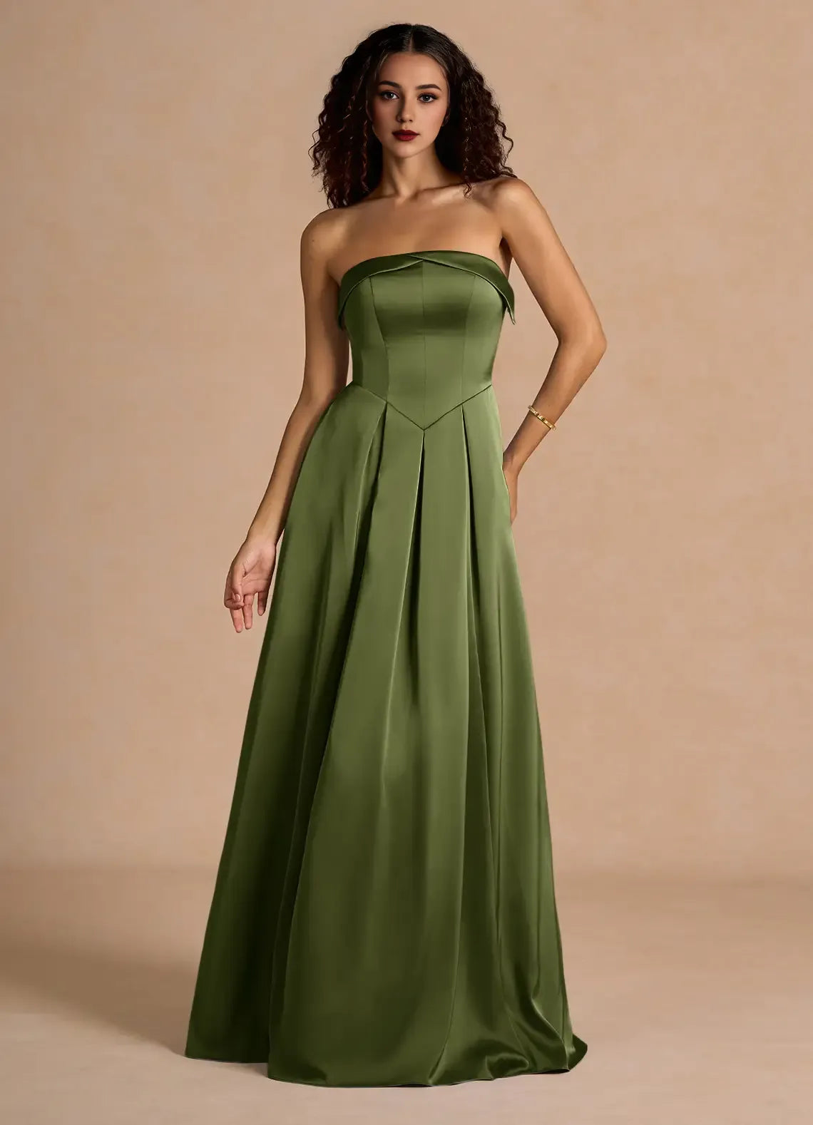 Sophisticated Graceful Stylish Refined Beautiful Timeless Elegant Satin A-Line Off-The-Shoulder Prom Dress