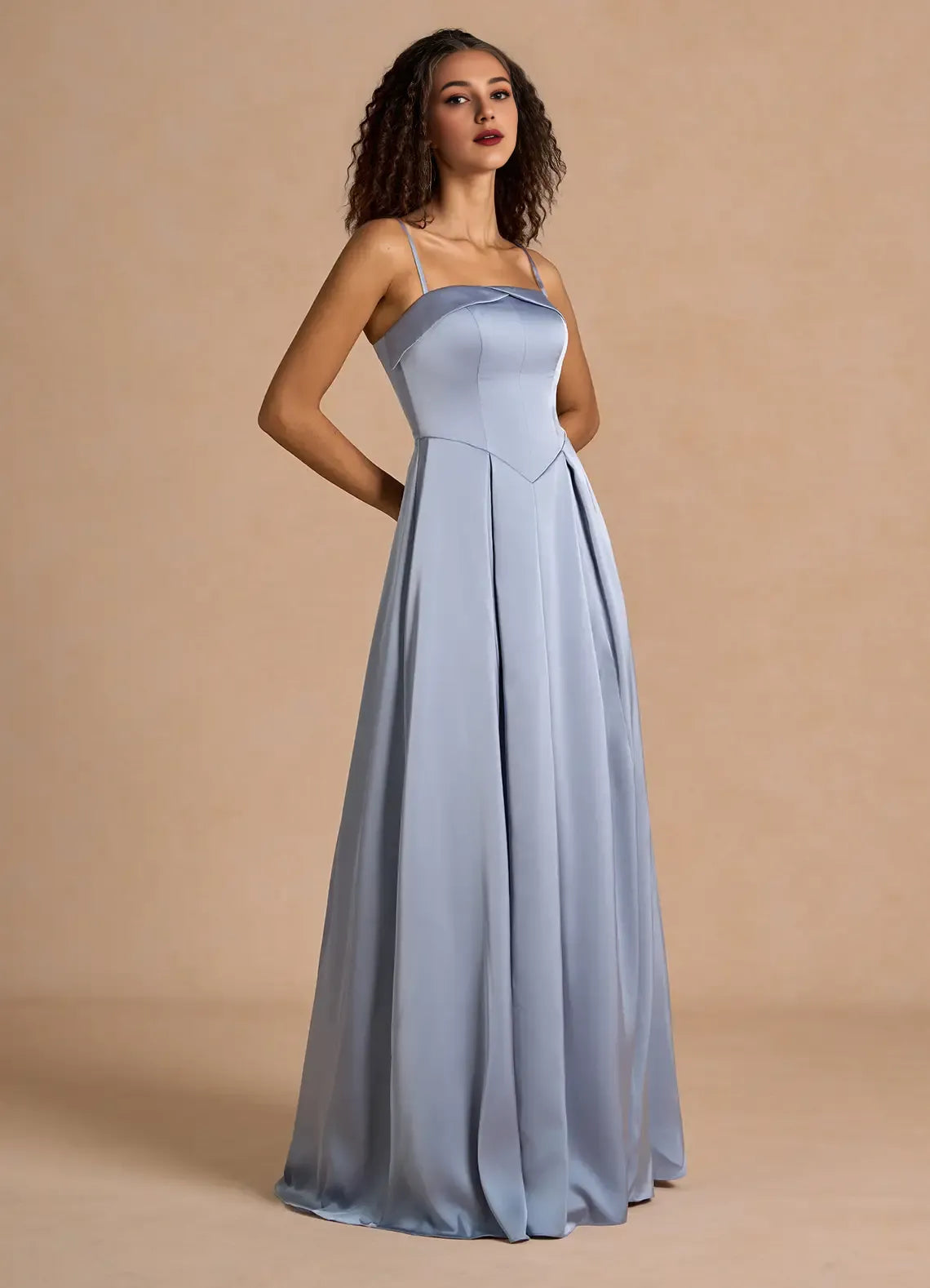 Sophisticated Graceful Stylish Refined Beautiful Timeless Elegant Satin A-Line Off-The-Shoulder Prom Dress