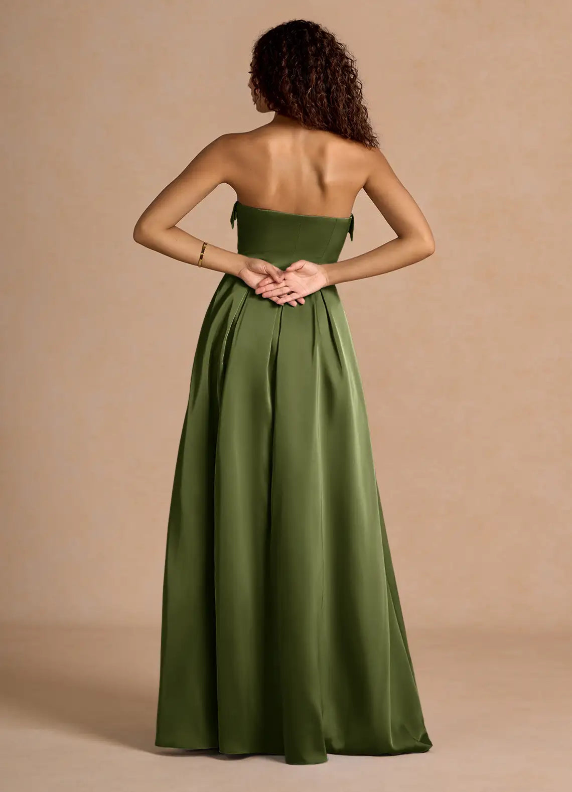 Sophisticated Graceful Stylish Refined Beautiful Timeless Elegant Satin A-Line Off-The-Shoulder Prom Dress