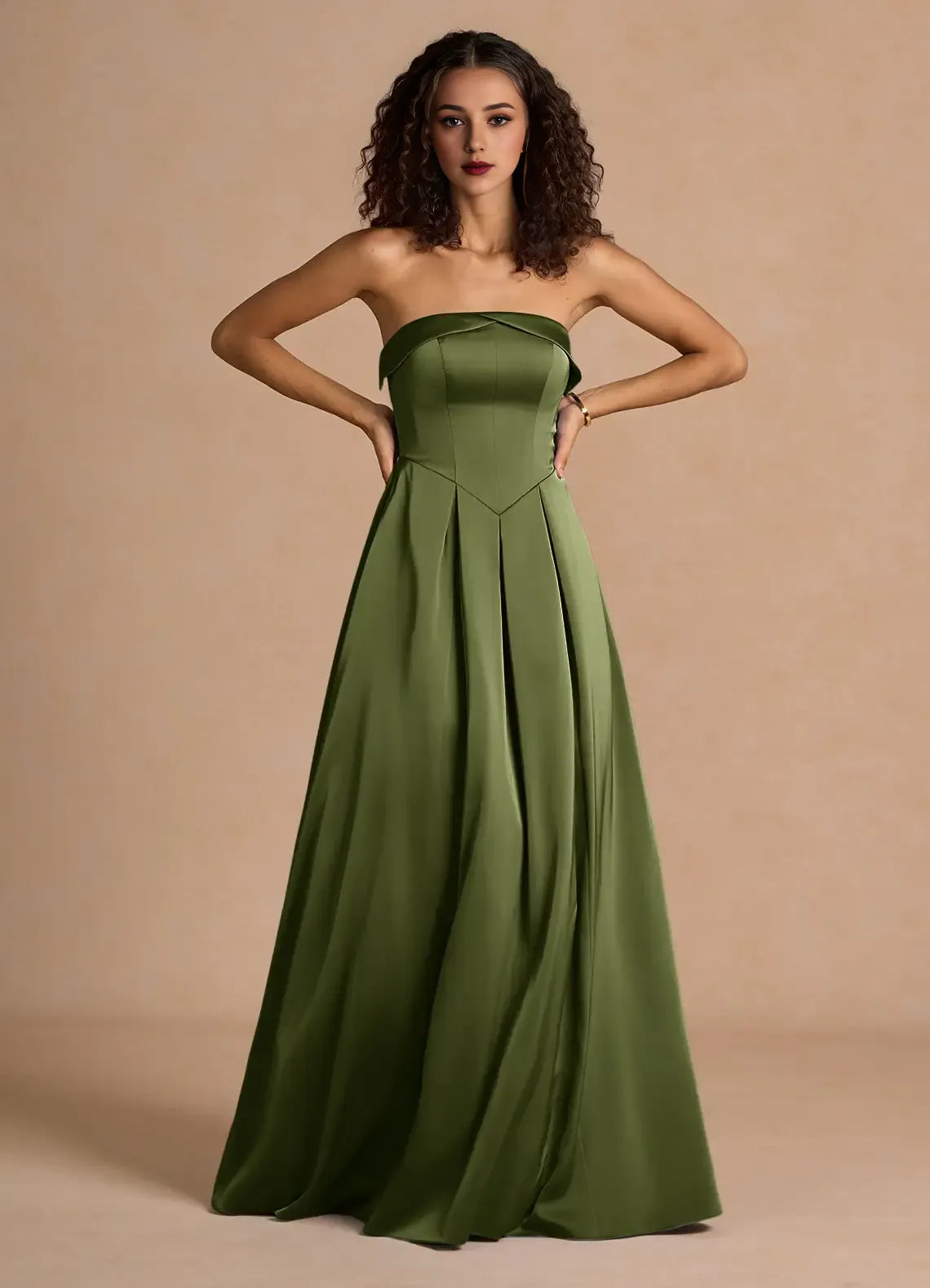 Sophisticated Graceful Stylish Refined Beautiful Timeless Elegant Satin A-Line Off-The-Shoulder Prom Dress