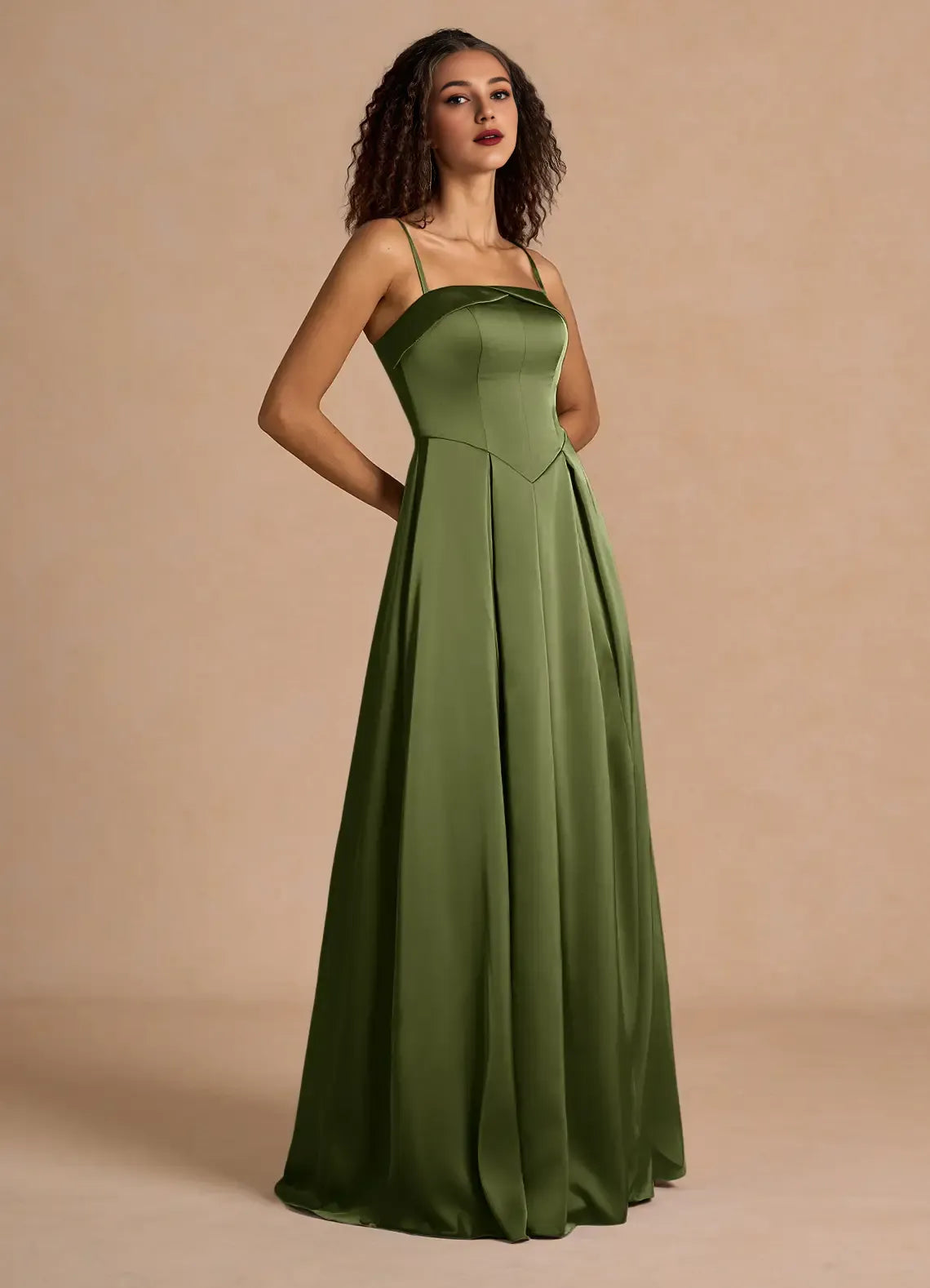Sophisticated Graceful Stylish Refined Beautiful Timeless Elegant Satin A-Line Off-The-Shoulder Prom Dress