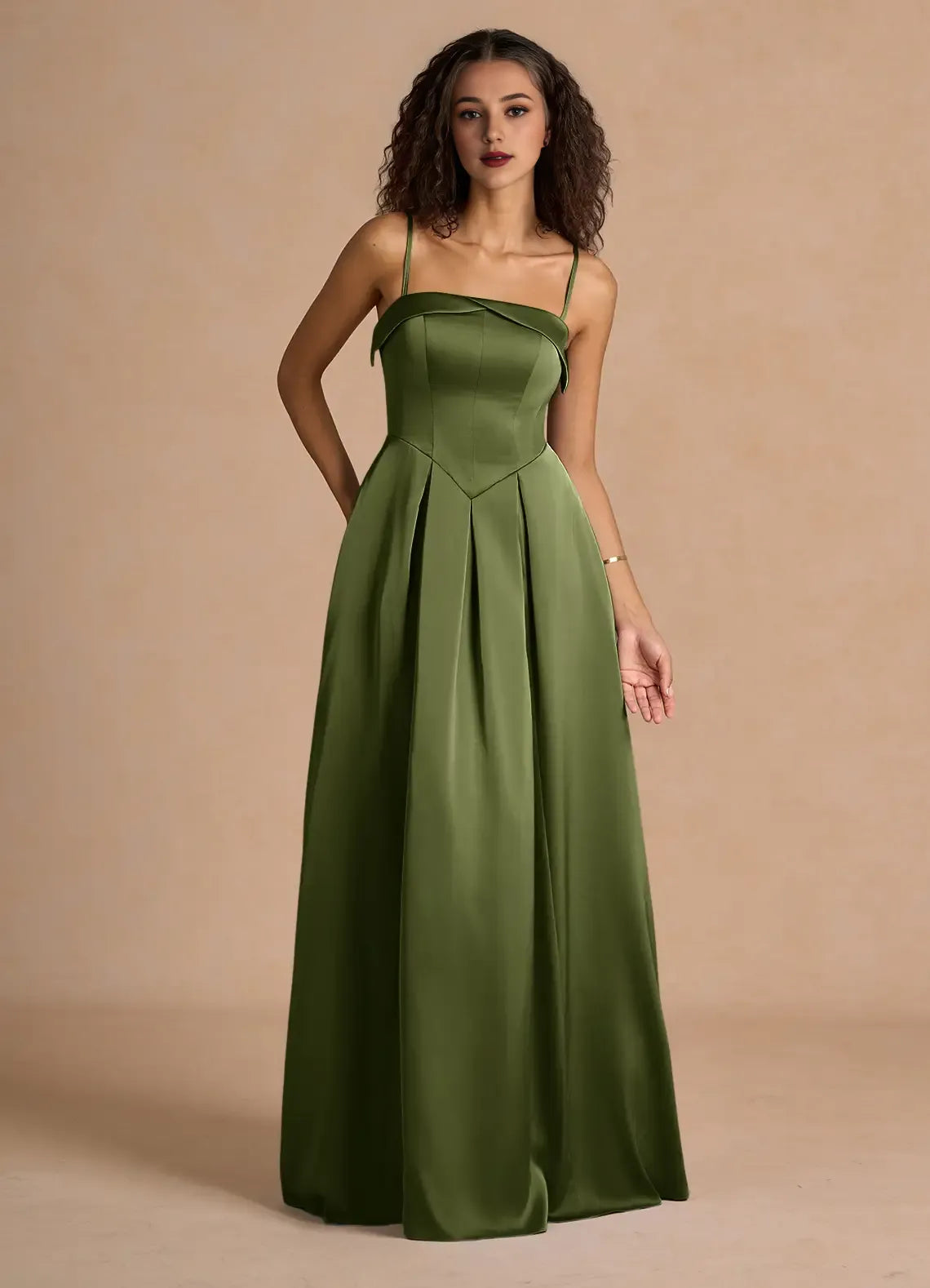 Sophisticated Graceful Stylish Refined Beautiful Timeless Elegant Satin A-Line Off-The-Shoulder Prom Dress