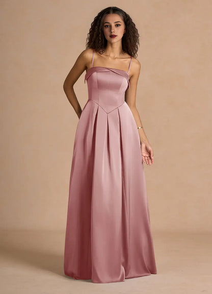 Sophisticated Graceful Stylish Refined Beautiful Timeless Elegant Satin A-Line Off-The-Shoulder Prom Dress