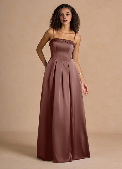Sophisticated Graceful Stylish Refined Beautiful Timeless Elegant Satin A-Line Off-The-Shoulder Prom Dress