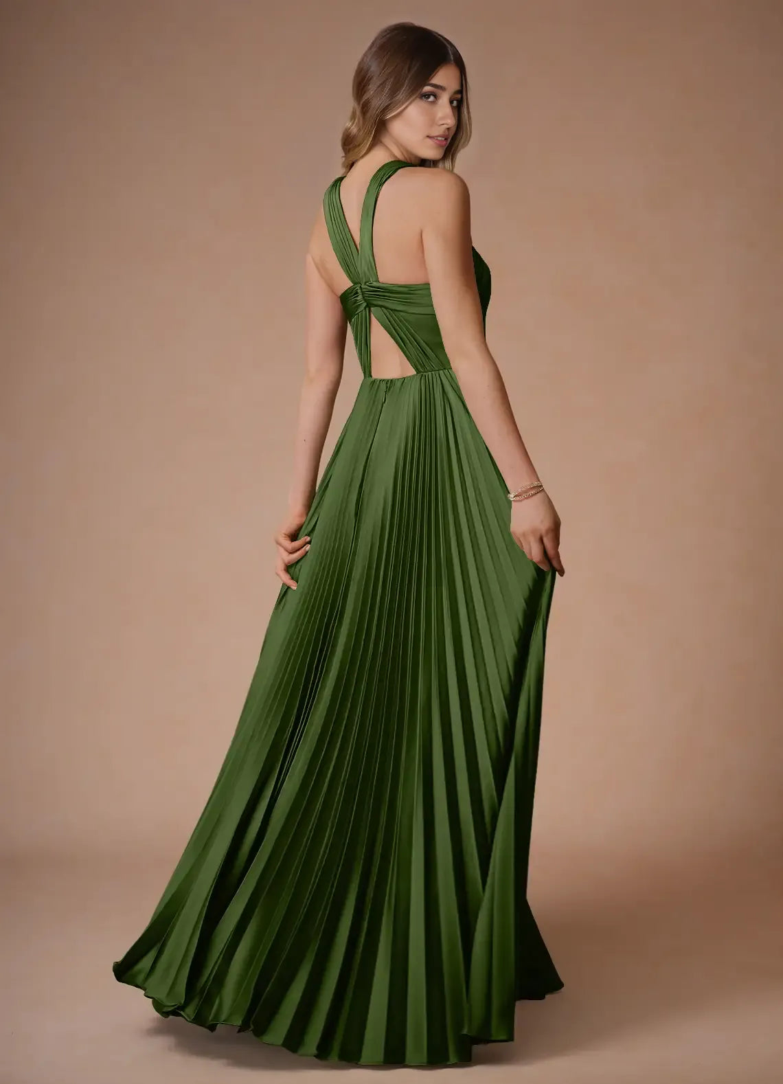 Beautiful Timeless Special Occasion Sophisticated Graceful Elegant Satin A-Line Halter Prom Dress