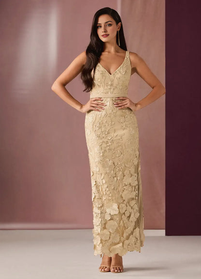 Graceful Stylish Refined Beautiful Timeless Chic Elegant Champagne Mermaid Sleeveless Prom Dress
