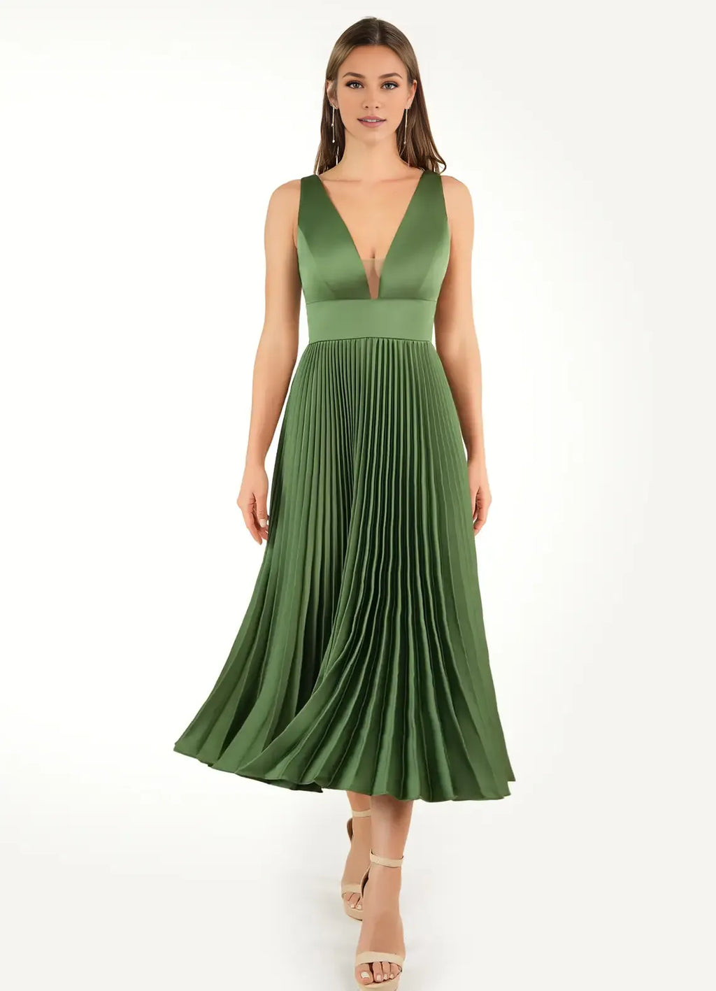 Timeless Special Occasion Sophisticated Graceful Stylish Elegant A-Line Sleeveless Tea-Length Prom Dress