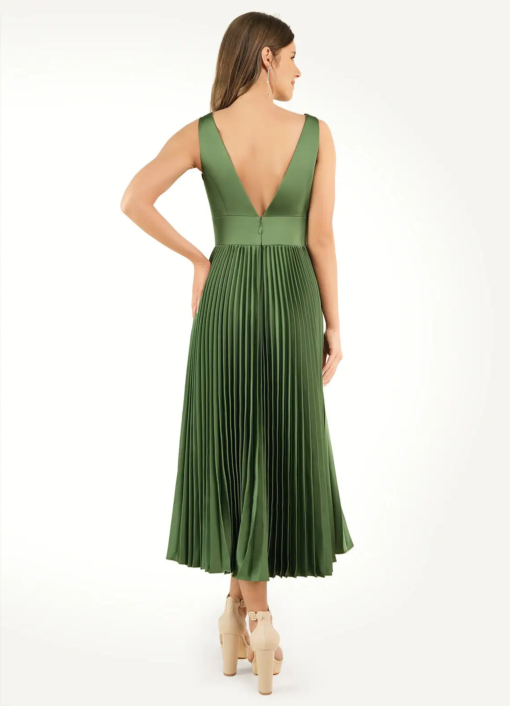 Timeless Special Occasion Sophisticated Graceful Stylish Elegant A-Line Sleeveless Tea-Length Prom Dress