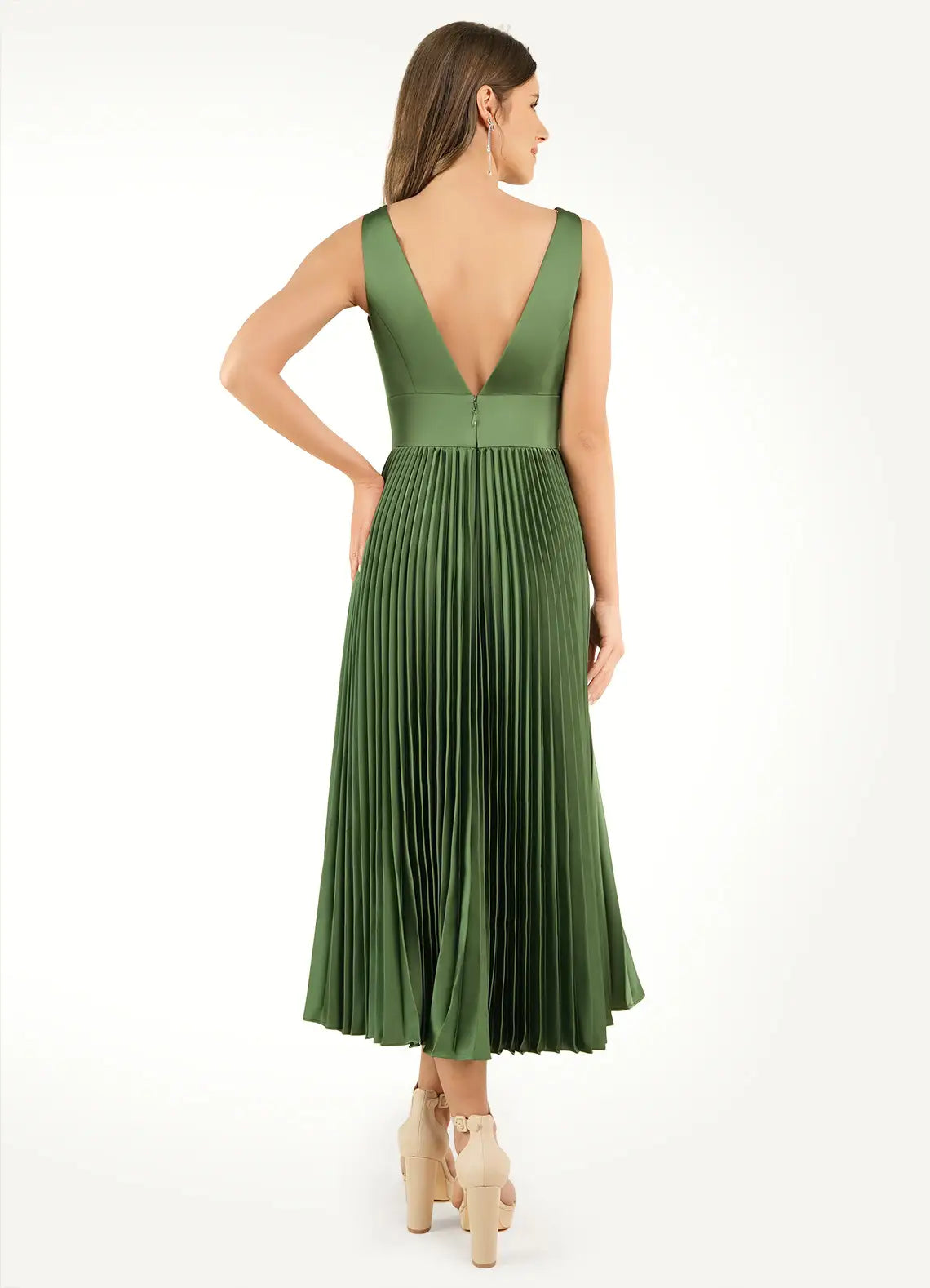 Timeless Special Occasion Sophisticated Graceful Stylish Elegant A-Line Sleeveless Tea-Length Prom Dress