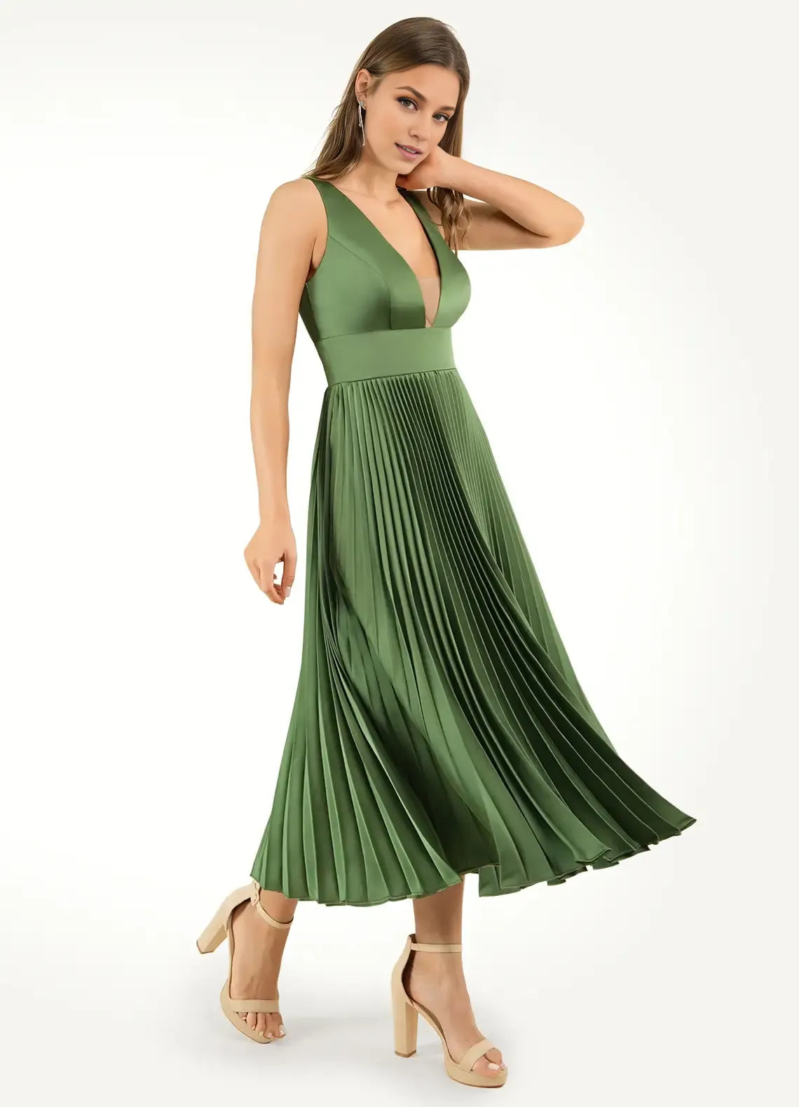 Timeless Special Occasion Sophisticated Graceful Stylish Elegant A-Line Sleeveless Tea-Length Prom Dress