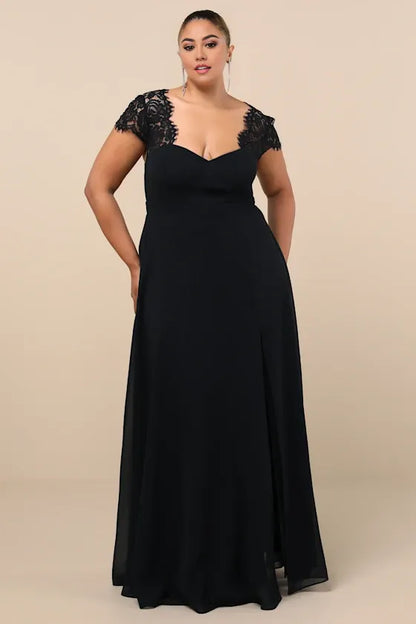 Graceful Stylish Refined Beautiful Elegant Black Lace A-Line Sweetheart Backless Prom Dress