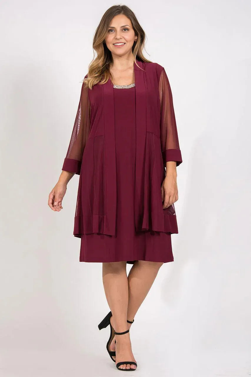 Refined Beautiful Timeless Elegant Long Sleeve Short Mother of the Bride Dress