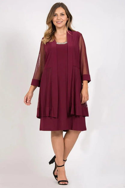 Refined Beautiful Timeless Elegant Long Sleeve Short Mother of the Bride Dress
