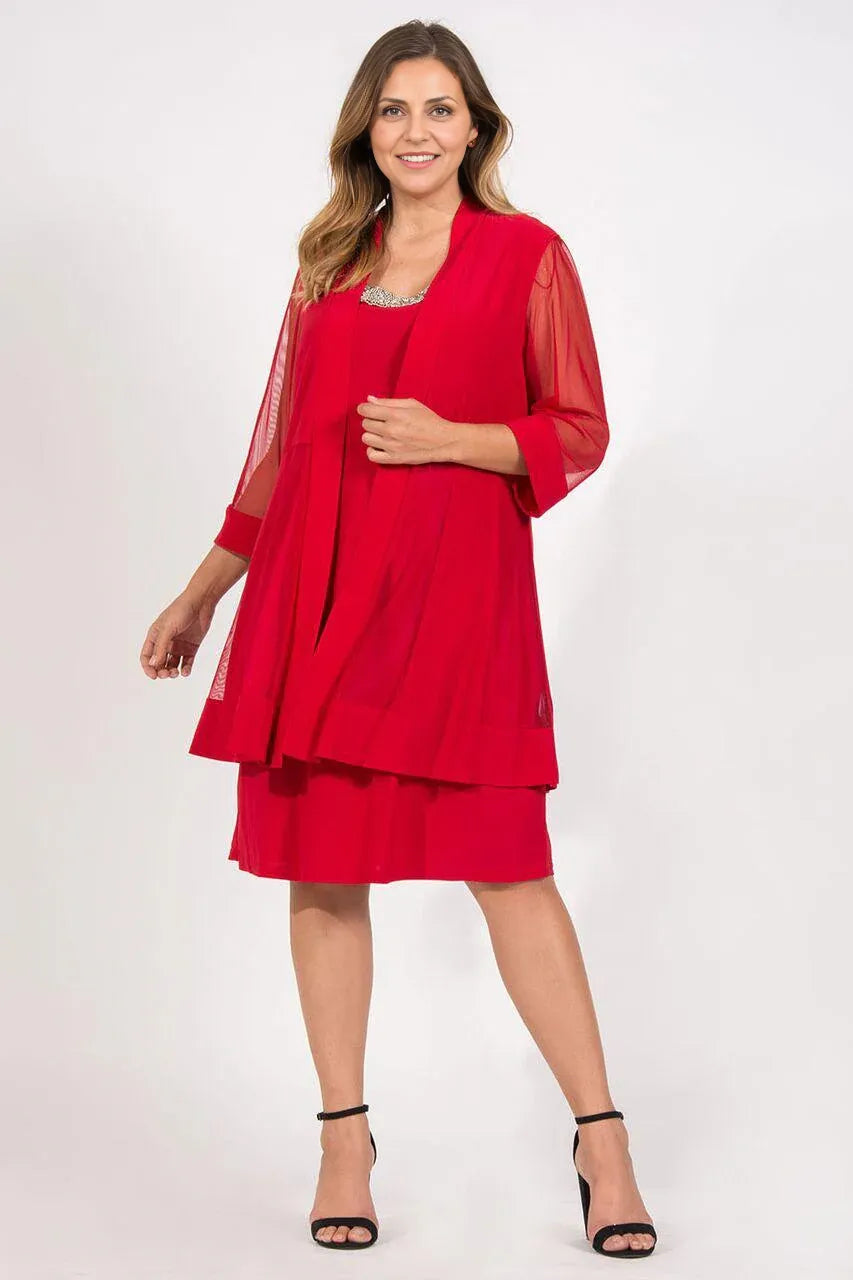 Refined Beautiful Timeless Elegant Long Sleeve Short Mother of the Bride Dress