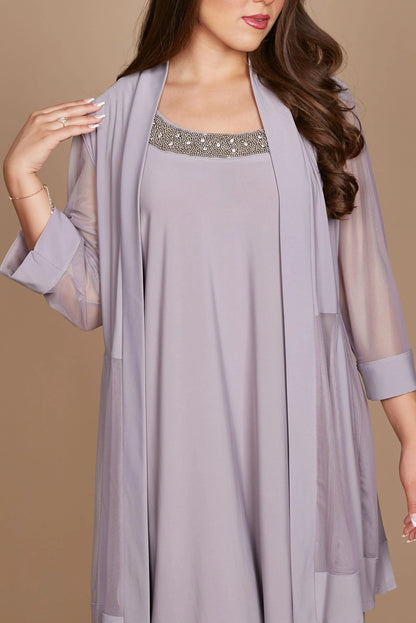 Refined Beautiful Timeless Elegant Long Sleeve Short Mother of the Bride Dress