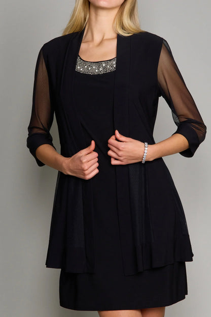 Refined Beautiful Timeless Elegant Long Sleeve Short Mother of the Bride Dress