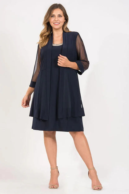 Refined Beautiful Timeless Elegant Long Sleeve Short Mother of the Bride Dress