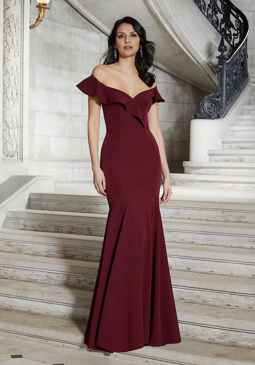 Special Occasion Sophisticated Graceful Elegant Mermaid Off-The-Shoulder Sleeveless Mother of the Bride Dress