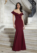 Special Occasion Sophisticated Graceful Elegant Mermaid Off-The-Shoulder Sleeveless Mother of the Bride Dress