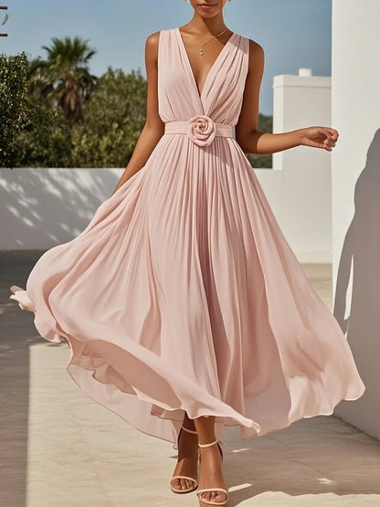 Special Occasion Sophisticated Graceful Stylish Refined Beautiful Elegant Pink Chiffon A-Line Prom Dress