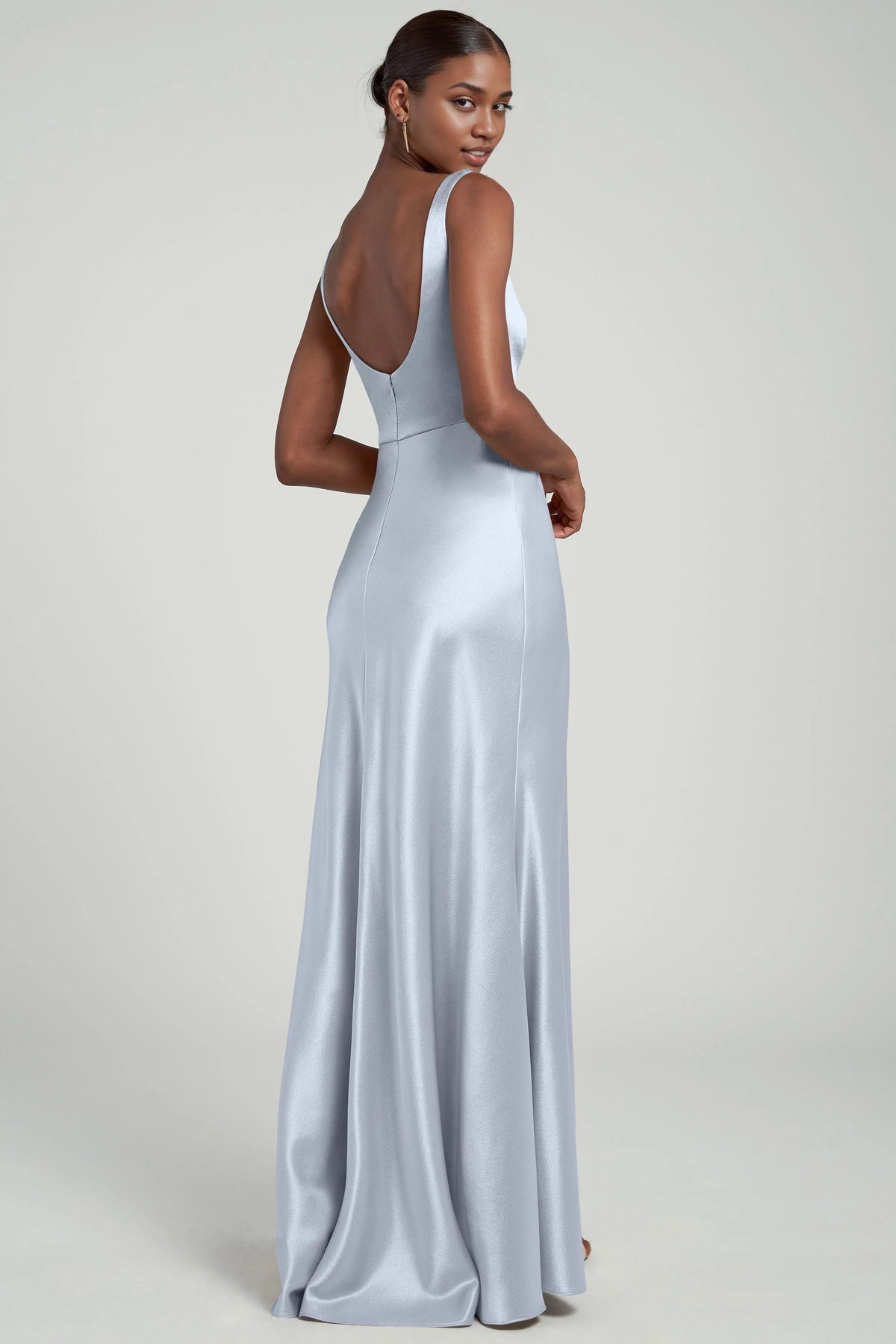 Refined Beautiful Timeless Special Occasion Sophisticated Elegant Satin Sheath Floor-Length Bridesmaid Dress