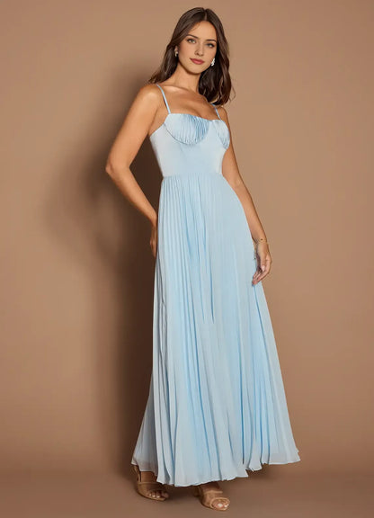 Graceful Stylish Refined Beautiful Timeless Chic Elegant Sky Blue Sleeveless Prom Dress
