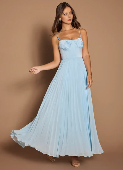 Graceful Stylish Refined Beautiful Timeless Chic Elegant Sky Blue Sleeveless Prom Dress