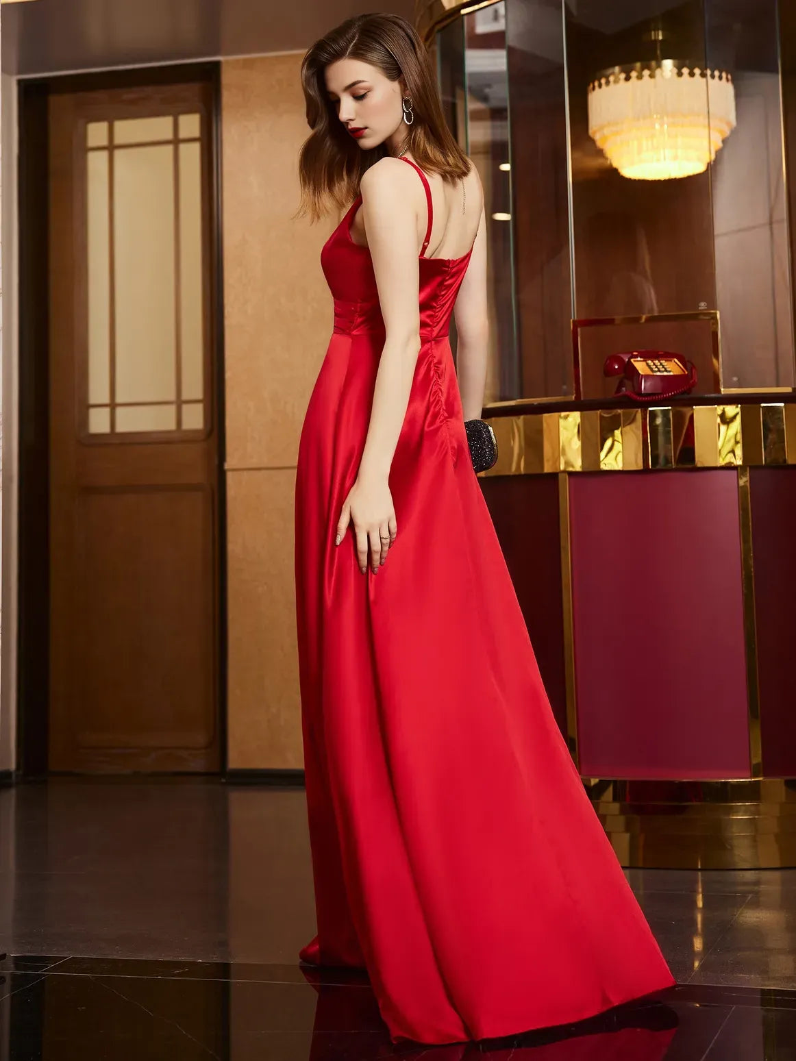 Beautiful Timeless Special Occasion Sophisticated Graceful Stylish Elegant V-Neck Sleeveless Prom Dress