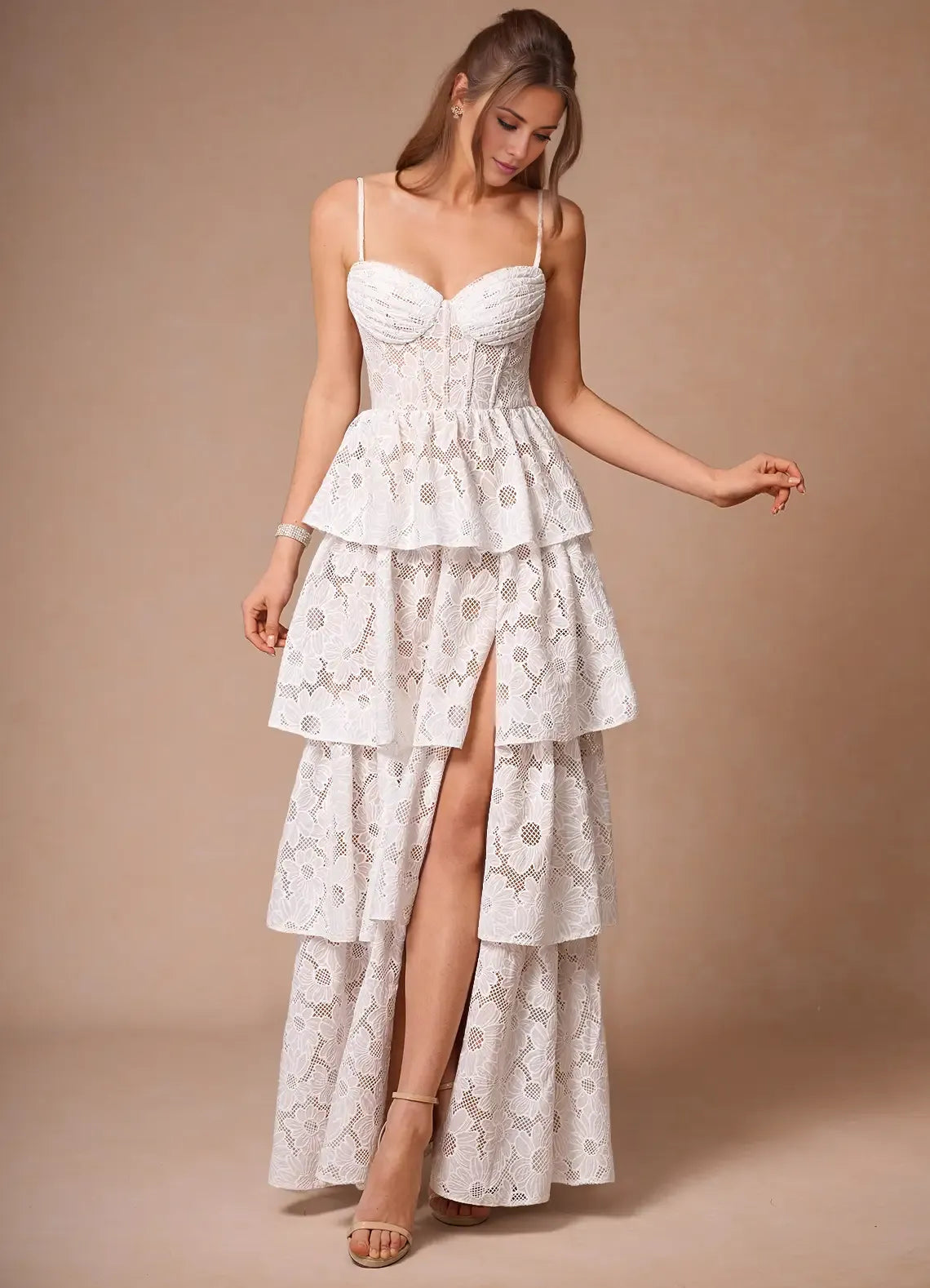 Graceful Stylish Refined Beautiful Timeless Special Occasion Elegant Lace Sleeveless Prom Dress