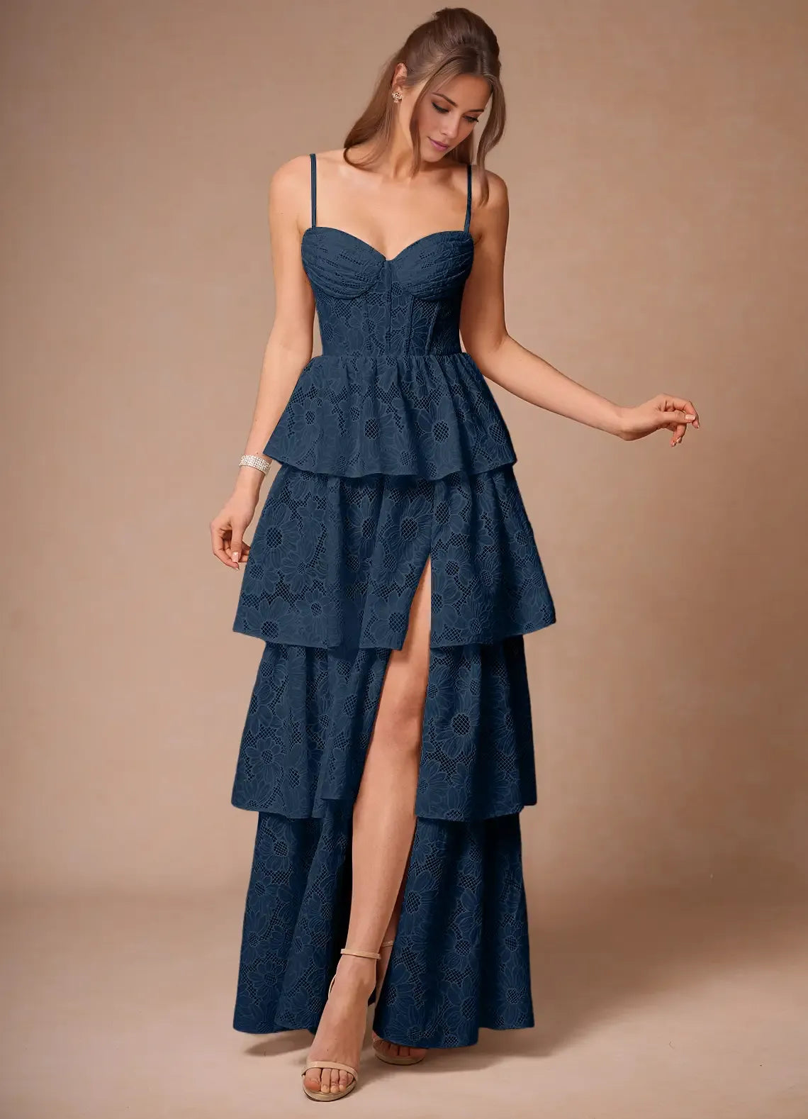 Graceful Stylish Refined Beautiful Timeless Special Occasion Elegant Lace Sleeveless Prom Dress