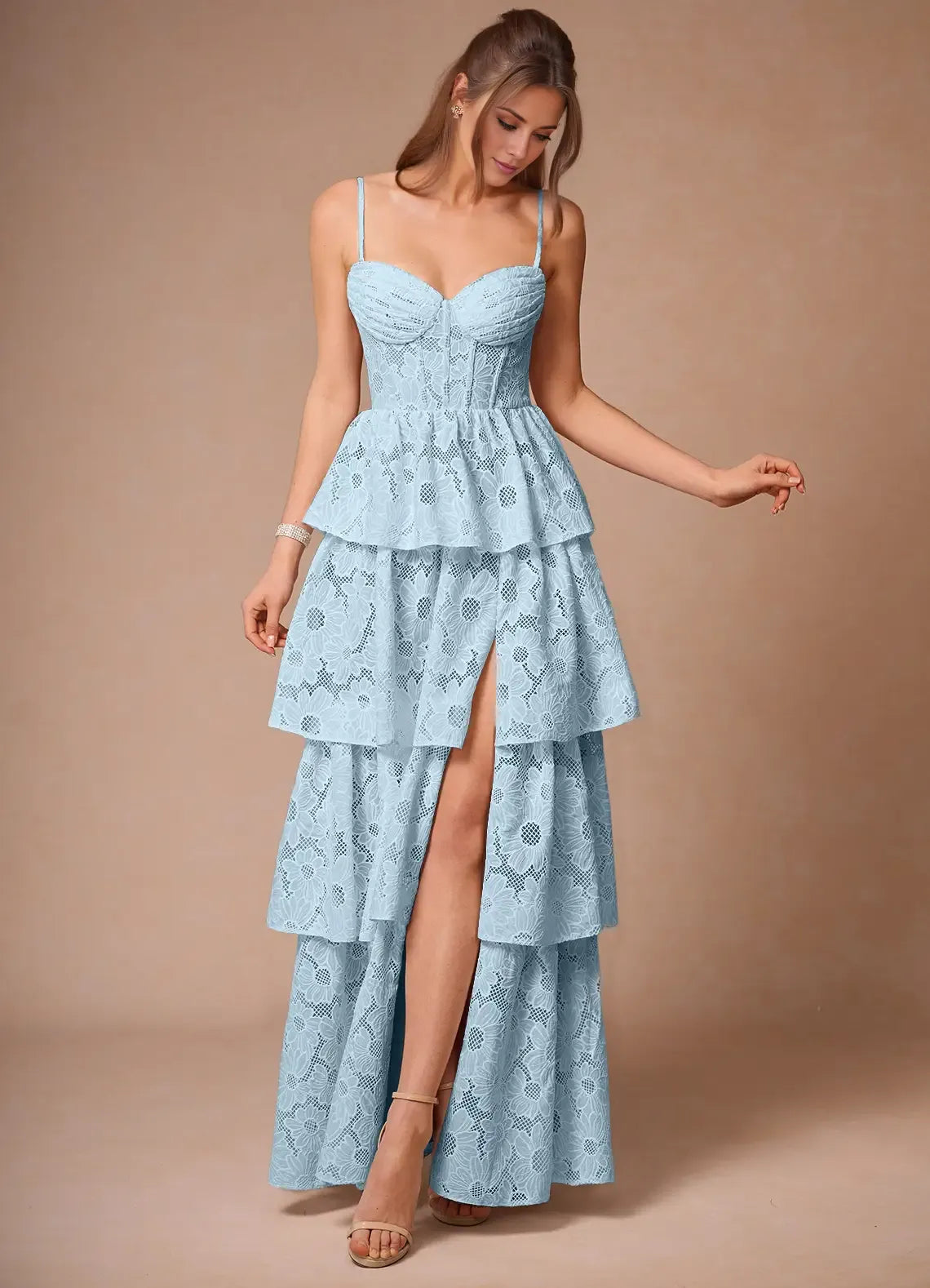 Graceful Stylish Refined Beautiful Timeless Special Occasion Elegant Lace Sleeveless Prom Dress