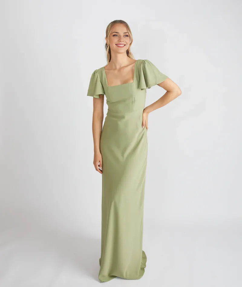 Timeless Special Occasion Sophisticated Graceful Stylish Refined Elegant Square Neck Bridesmaid Dress