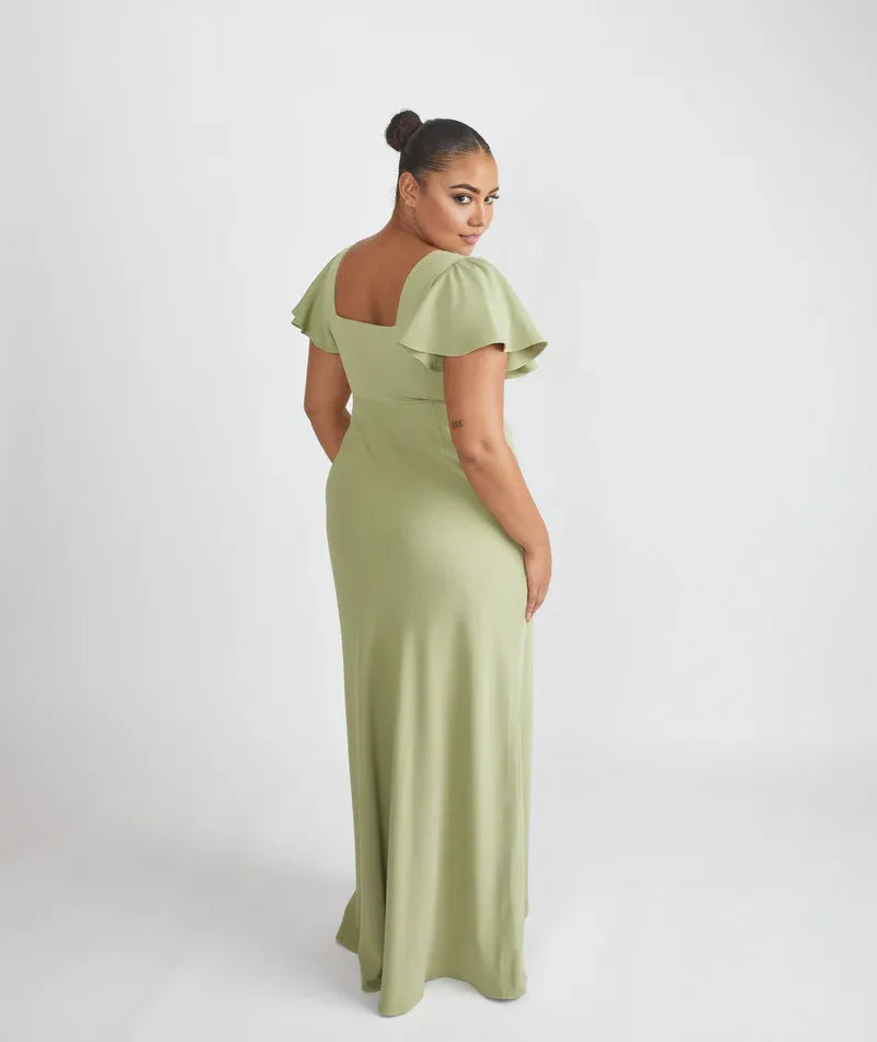 Timeless Special Occasion Sophisticated Graceful Stylish Refined Elegant Square Neck Bridesmaid Dress