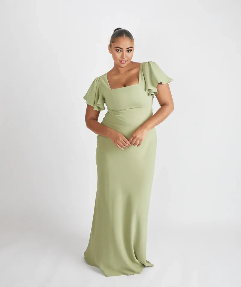 Timeless Special Occasion Sophisticated Graceful Stylish Refined Elegant Square Neck Bridesmaid Dress