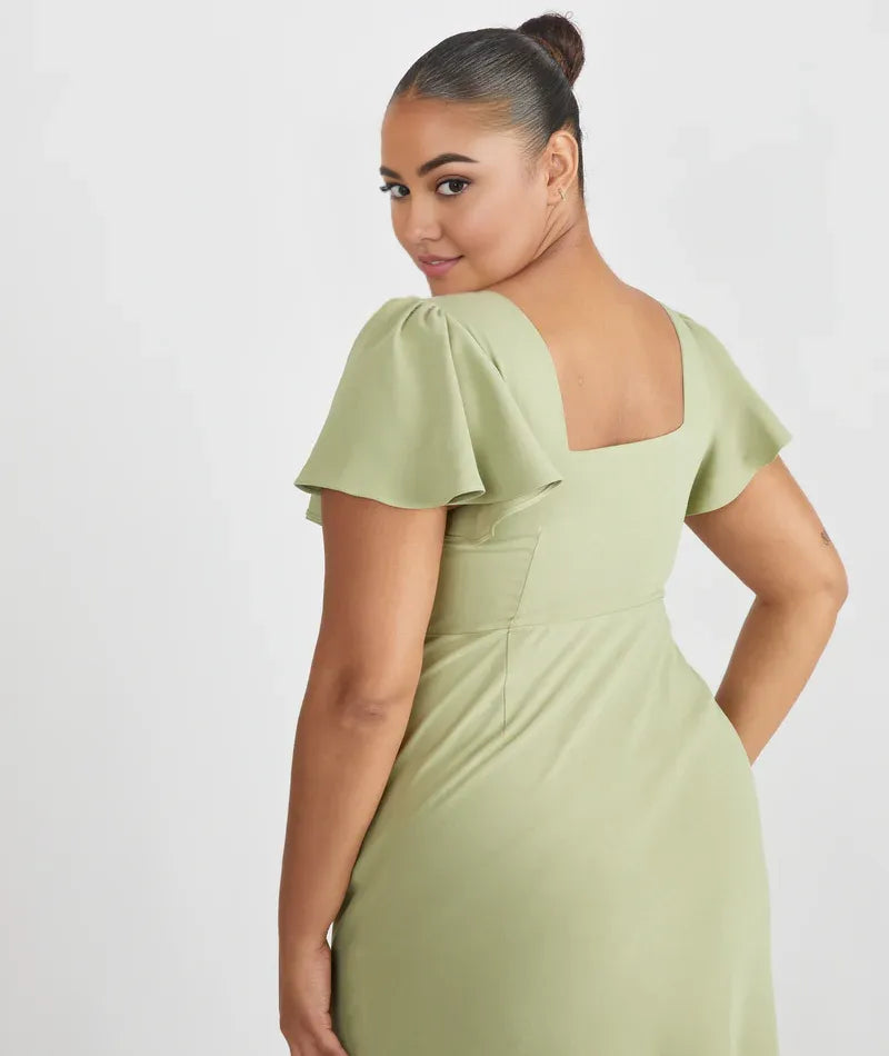 Timeless Special Occasion Sophisticated Graceful Stylish Refined Elegant Square Neck Bridesmaid Dress