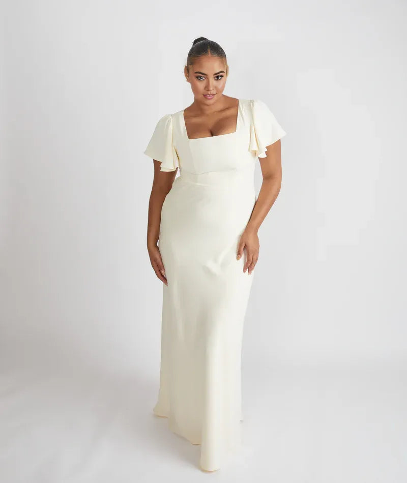 Timeless Special Occasion Sophisticated Graceful Stylish Refined Elegant Square Neck Bridesmaid Dress
