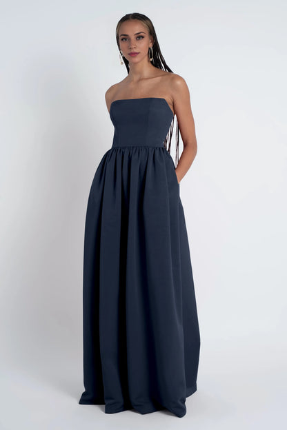 Special Occasion Sophisticated Graceful Stylish Refined Beautiful Elegant A-Line Strapless Floor-Length Bridesmaid Dress