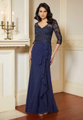 Graceful Stylish Refined Elegant Lace Mermaid Ruffle Mother of the Bride Dress